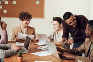 Image of happy office team