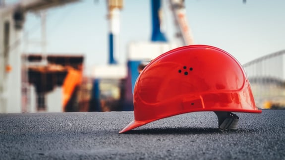 Hard-hat on construction site